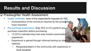 Assessment of food safety risks associated with pre-slaughter activities during the traditional slaughter of goats in Gauteng, South Africa