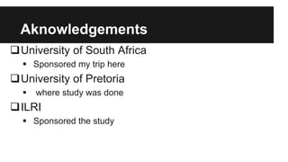Assessment of food safety risks associated with pre-slaughter activities during the traditional slaughter of goats in Gauteng, South Africa