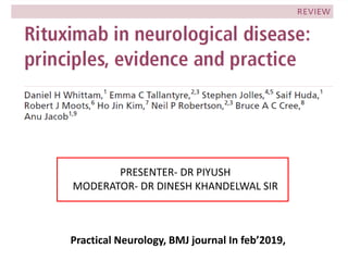 PRESENTER- DR PIYUSH
MODERATOR- DR DINESH KHANDELWAL SIR
Practical Neurology, BMJ journal In feb’2019,
 