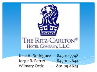 Jose H. Rodriguez - 845-10-7748
Jorge R. Ferrer   - 845-10-2644
Wilmary Ortiz    - 801-09-4623
 