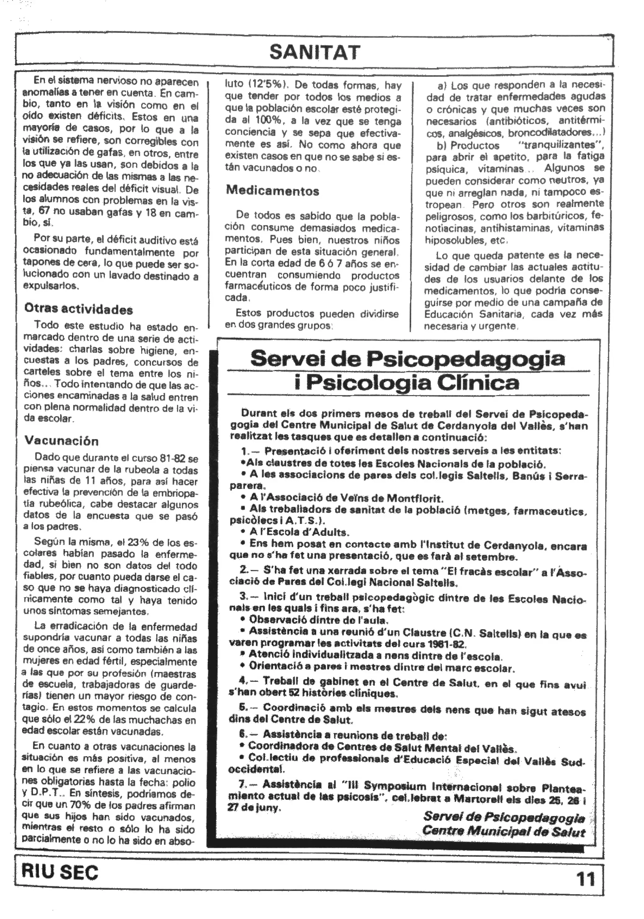 Riu Sec, 7 - Setembre 1981