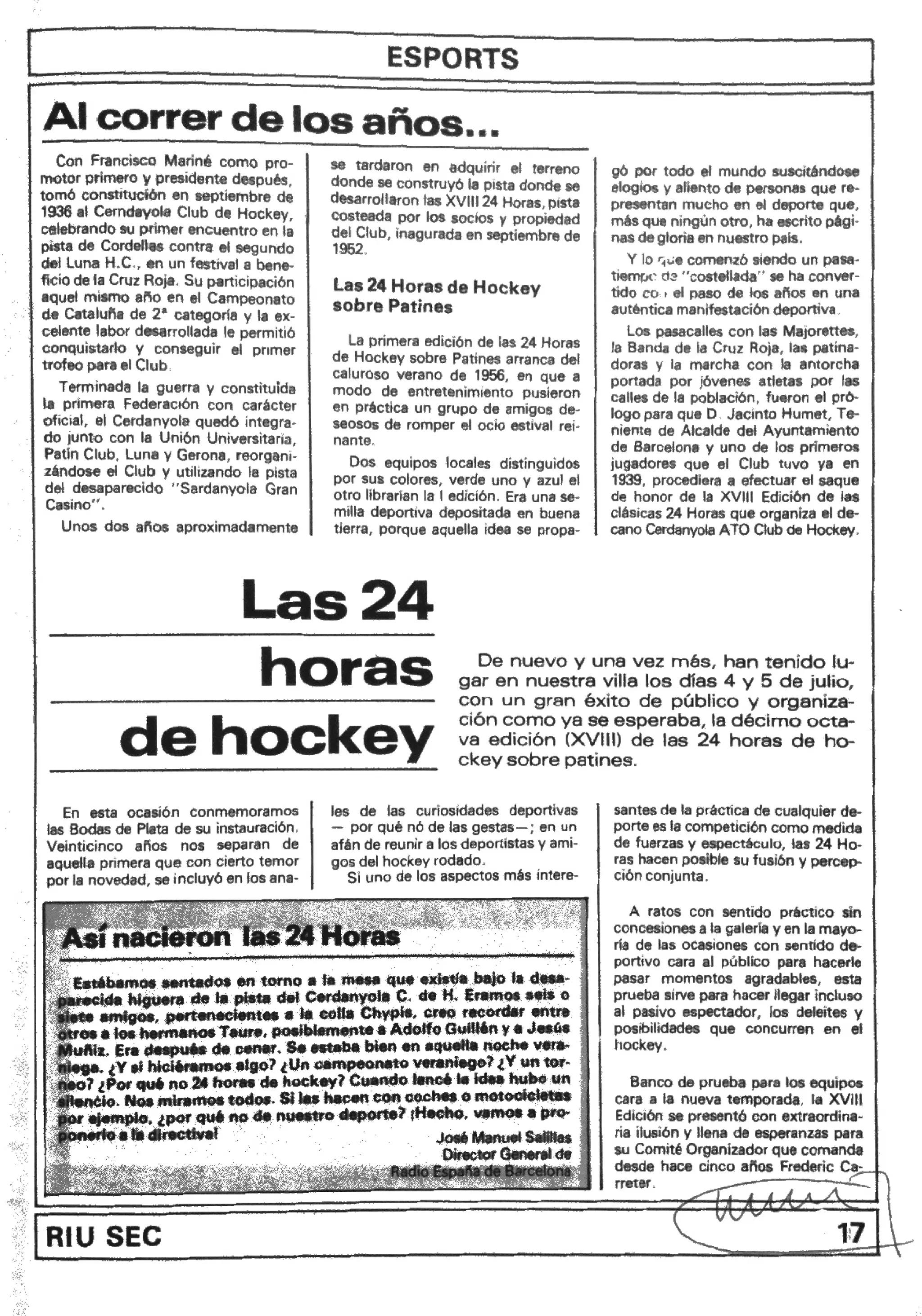 Riu Sec, 7 - Setembre 1981