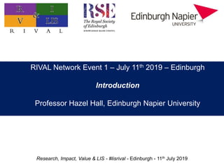 Research, Impact, Value & LIS - #lisrival - Edinburgh - 11th July 2019
Practitioner research: value, impact, and prioritie...