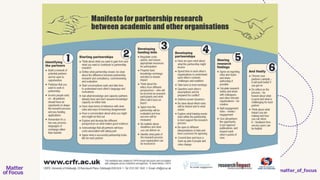 9. Leadership support for research
creation and use
 