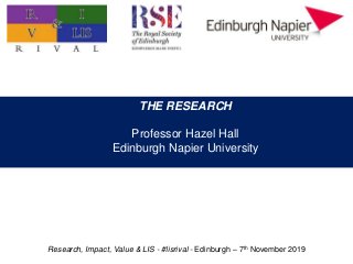 Research, Impact, Value & LIS - #lisrival - Edinburgh – 7th November 2019
Practitioner research: value, impact, and priori...