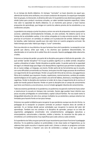 Pedagogía de la excepción ¿Cómo educar en la pandemia?. Axel Rivas | PDF