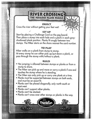 River Crossing Puzzle set from ThinkFun