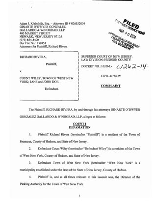 Ritchie Rivera vs Count Wiley lawsuit