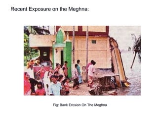 Recent Exposure on the Meghna:
Fig: Bank Erosion On The Meghna
 