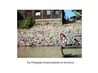 Fig: Photograph of bank protection on the Surma
 