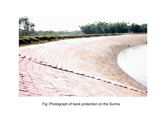Fig: Photograph of bank protection on the Surma
 
