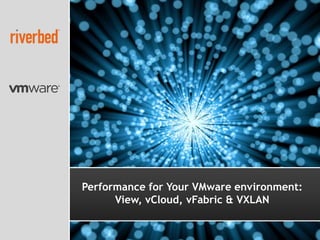 1




Performance for Your VMware environment:
      View, vCloud, vFabric & VXLAN
 