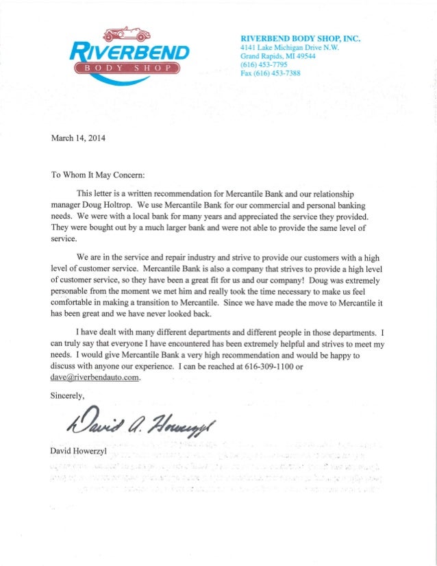 Riverbend body Letter of