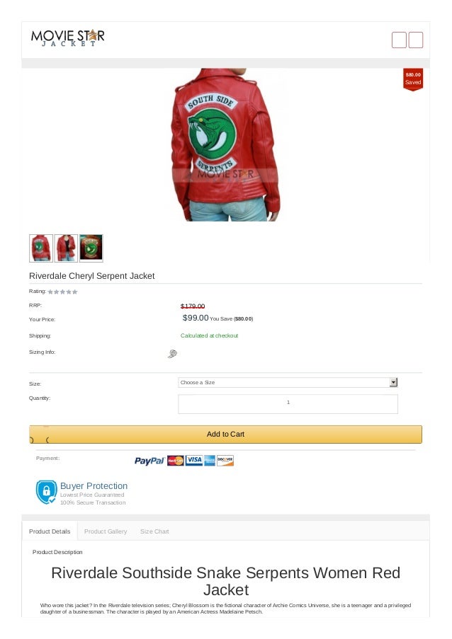 Riverdale Cheryl Serpent Jacket Riverdale Cheryl Serpent Jacket