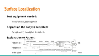 Neurometer Test Rivermead Assessment of Somatosensory Performance | PPTX