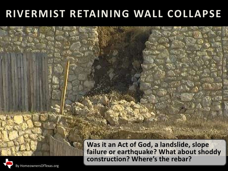 Rivermist retaining wall collapse