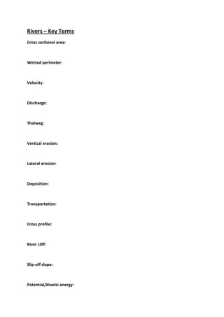 River Fieldwork Worksheet.pdf Rivers fieldwork booklet | DOCX