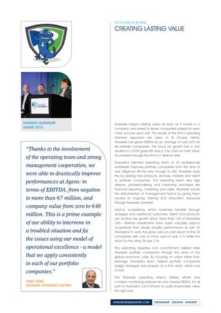 Riverside Operating The Riverside Company 2010 Annual Report | PDF