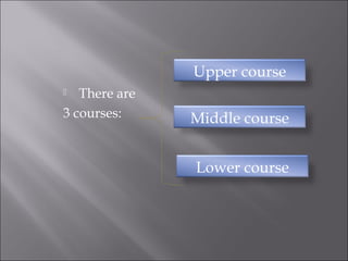  There are
3 courses:
Upper course
Middle course
Lower course
 