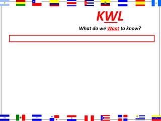 KWL
What do we Want to know?
 