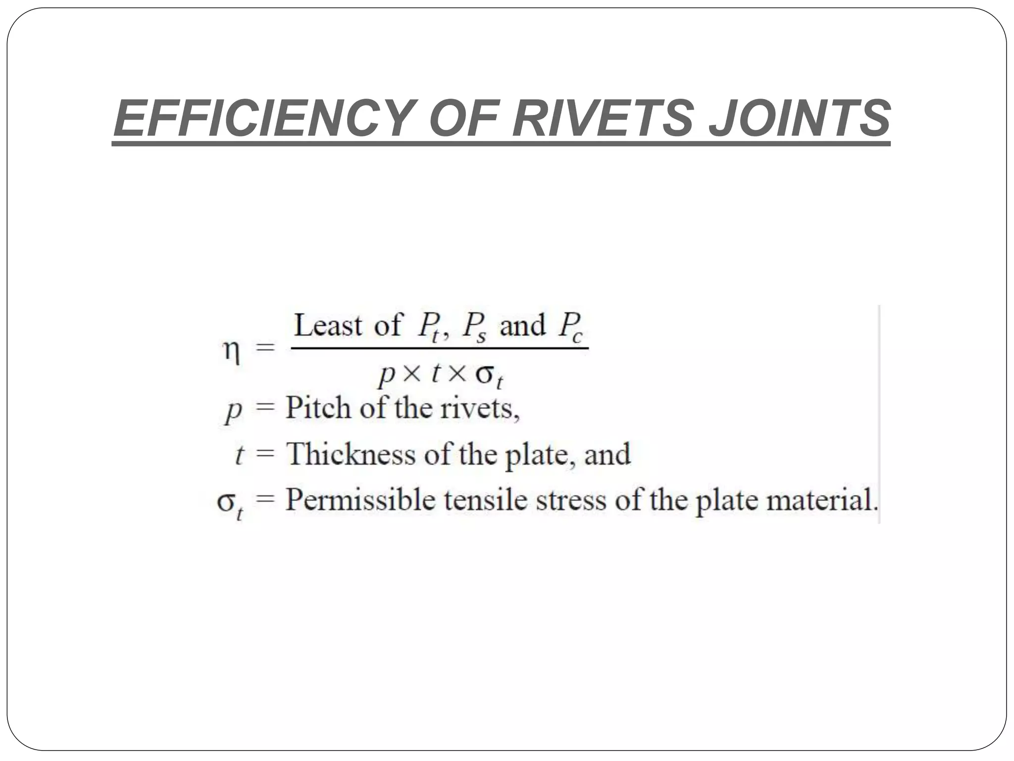 Rivet joints, methods of riveting, types PPT