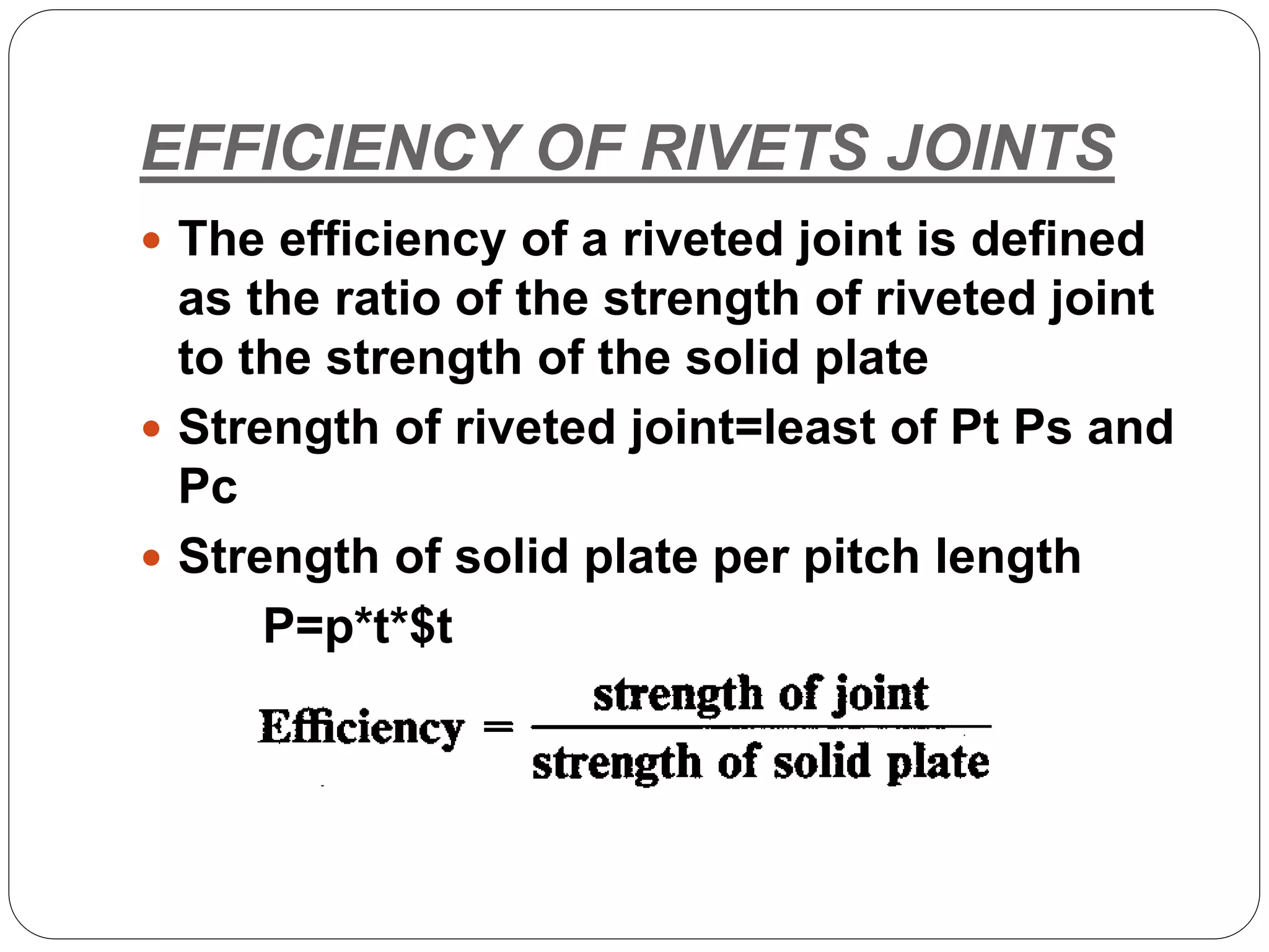 Rivet joints, methods of riveting, types