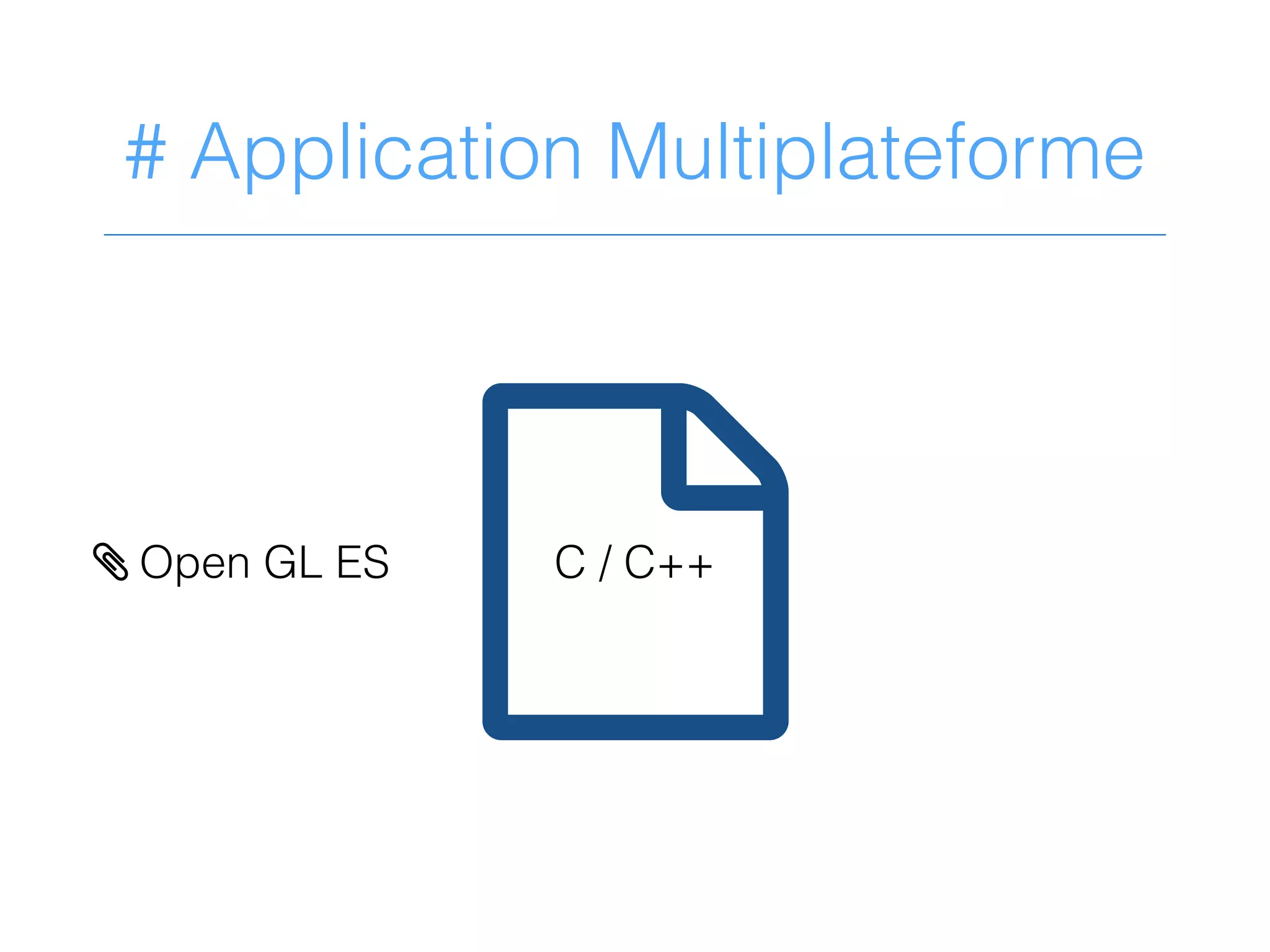# Application Multiplateforme
?> Open GL ES C / C++
 