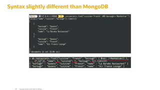 Syntax slightly di erent than MongoDB
Copyright @ 2022 Oracle and/or its affiliates.
88
 