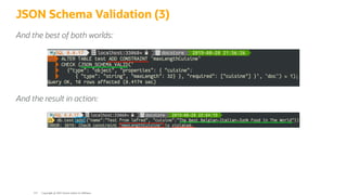 JSON Schema Validation (3)
And the best of both worlds:
And the result in action:
Copyright @ 2022 Oracle and/or its affiliates.
115
 