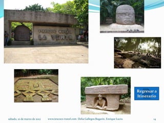 Regresar a
                                                                                              Itinerario




sábado, 10 de marzo de 2012   www.texcoco-travel.com Delia Gallegos Bugarin. Enrique Lucio.           14
 