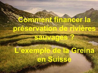 Comment financer la préservation de rivières sauvages ? L’exemple de la Greina en Suisse 