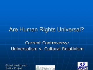 Are Human Rights Universal?Current Controversy:Universalism v. Cultural Relativism