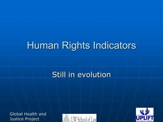 Human Rights IndicatorsStill in evolution