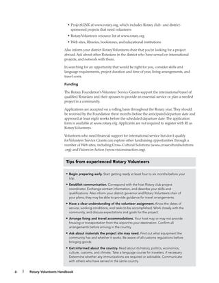 Rotary Project Forms Rotary International Volunteers Handbook 2007-2008 | PDF