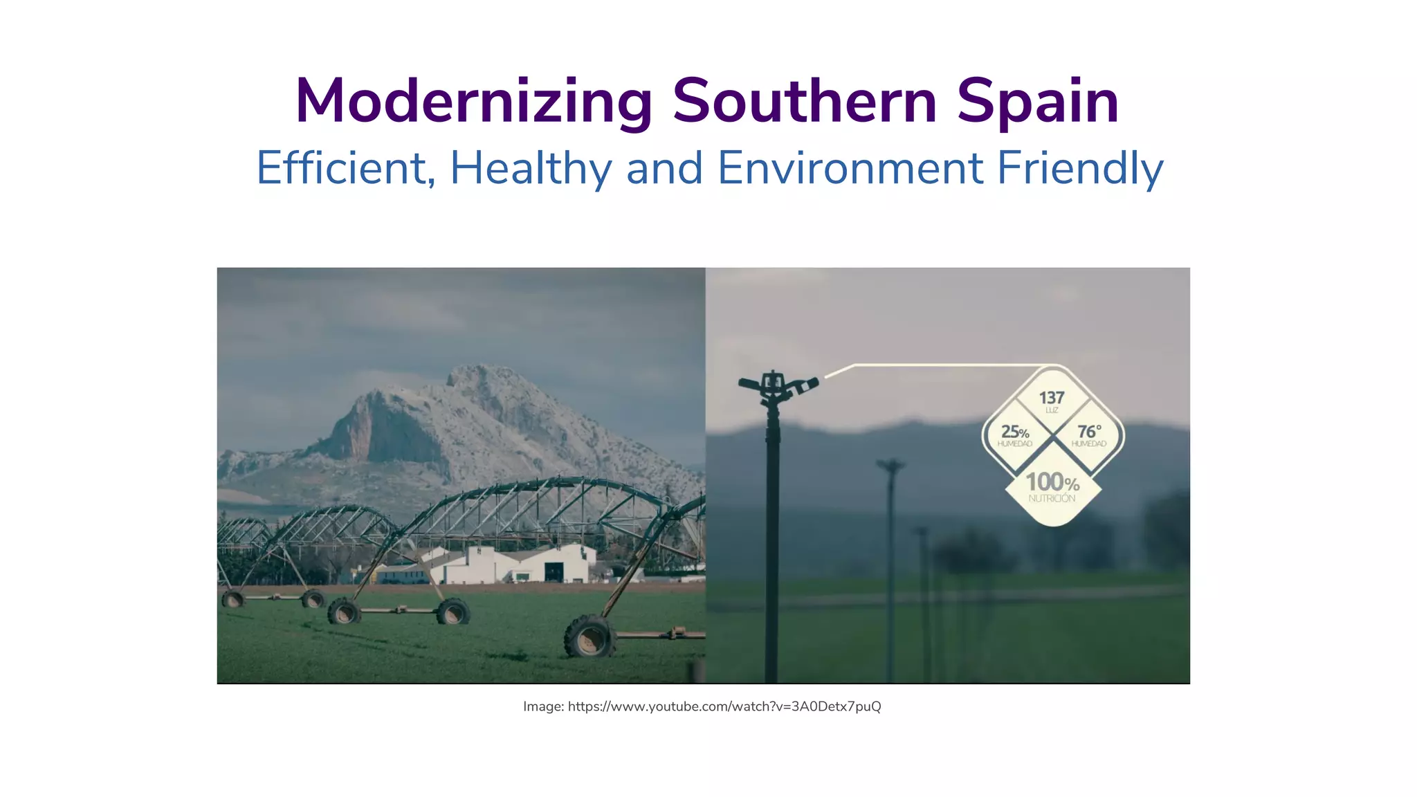 Modernizing Southern Spain
Efficient, Healthy and Environment Friendly
Image: https://www.youtube.com/watch?v=3A0Detx7puQ
 