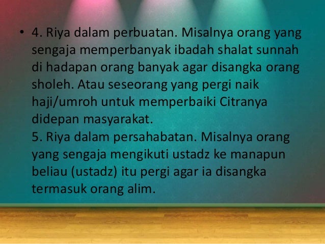 Riya Aniaya Zalim Dan Diskriminasi