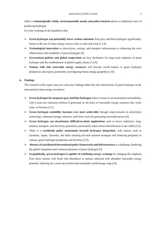 Green Hydrogen and It's Economic Impacts | PDF