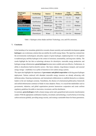 Green Hydrogen and It's Economic Impacts | PDF