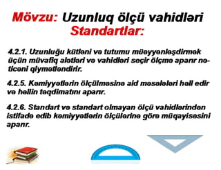 Uzunluq ölçü vahidləri