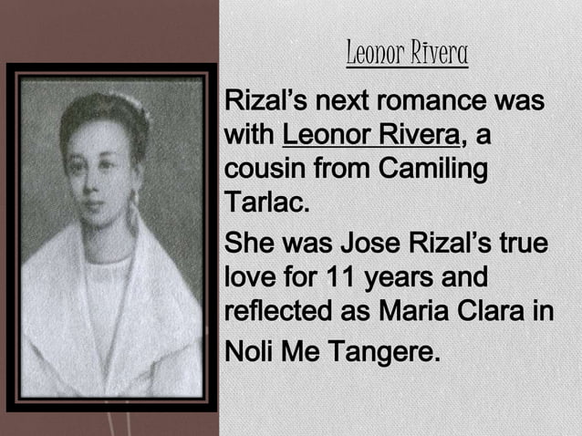 Rizal's lover -Leonor Valenzuela and Leonor Rivera | PPTX | Wedding ...