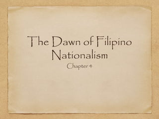 The Dawn of Filipino
Nationalism
Chapter 4
 