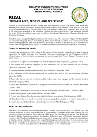 Old Paper Rizal RIZALS LIFE AND WORK EDUCATION FIRST YEAR | DOCX