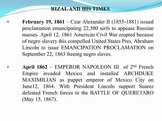 RIZAL AND HIS TIMES ,[object Object]