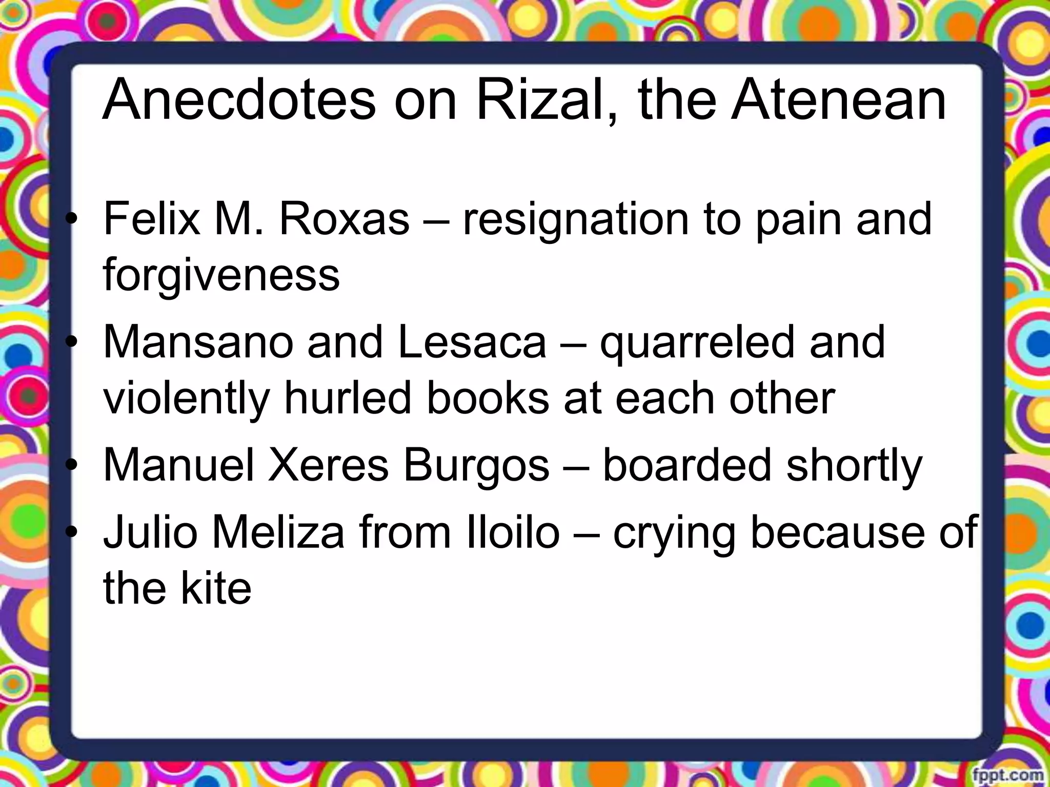 Rizal in ateneo de manila and UST | PPTX