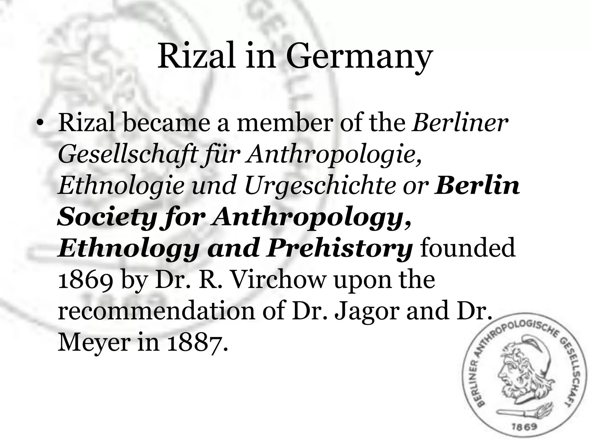 Jose Rizal as an Anthropologist | PPTX