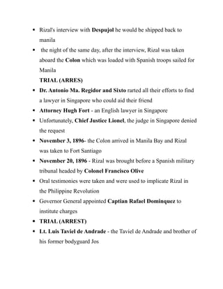 RIZAL LIFE EXILE, TRIAL EXACUTION DOCUMANT | DOCX