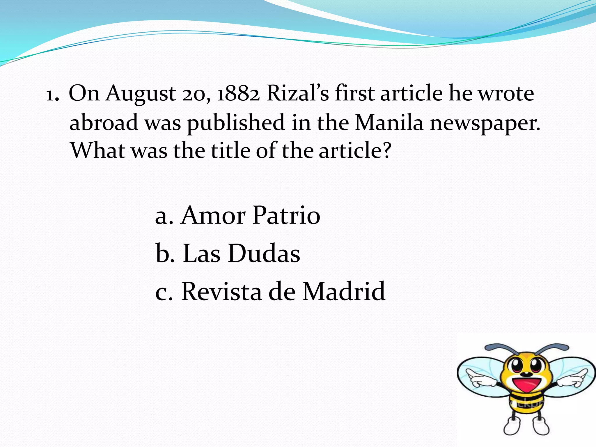 Rizal quiz bee average | PPTX