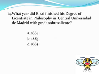 Rizal quiz bee average | PPTX