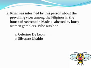 Rizal quiz bee difficult | PPTX