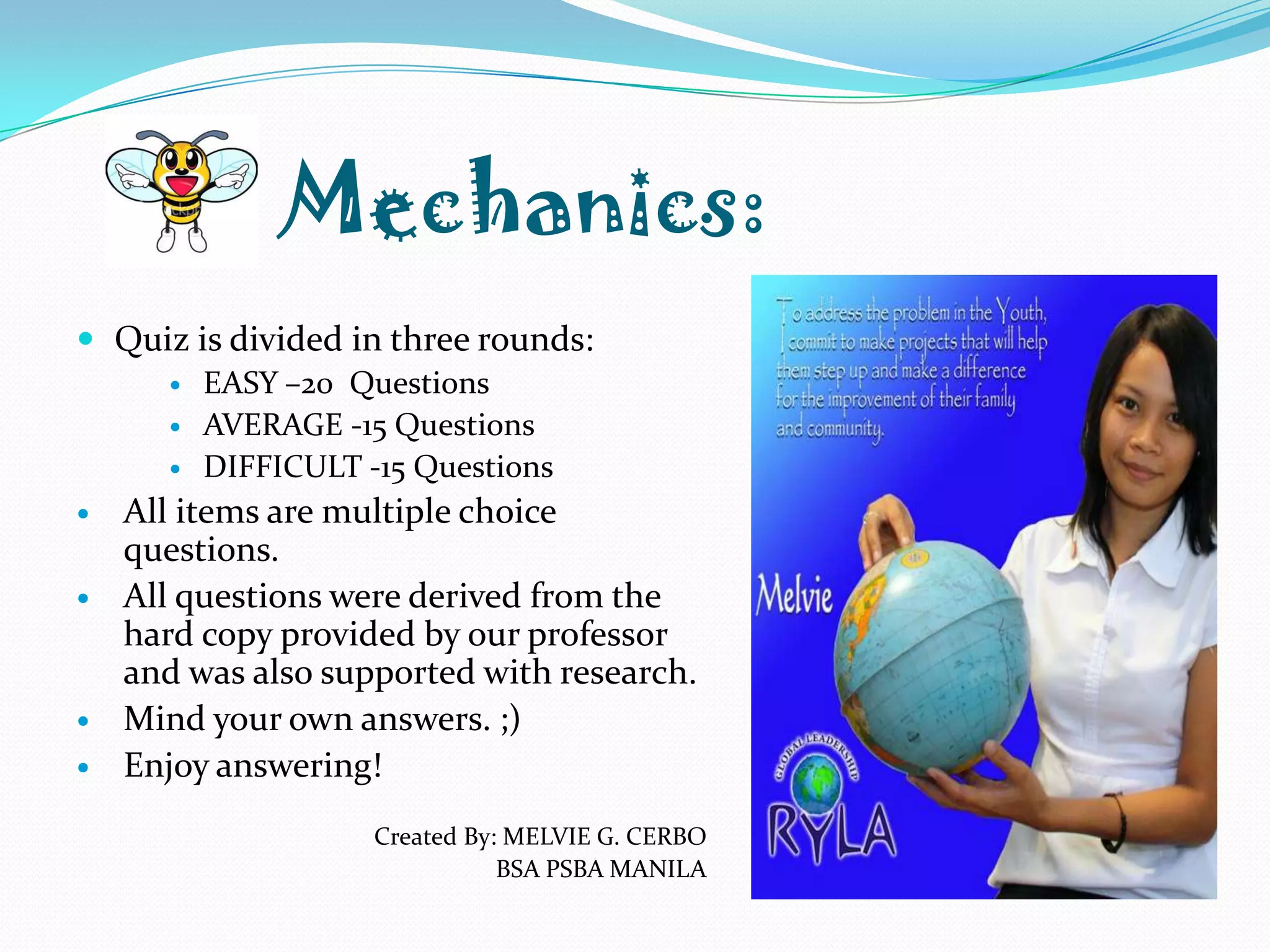 Rizal quiz bee easy | PPTX